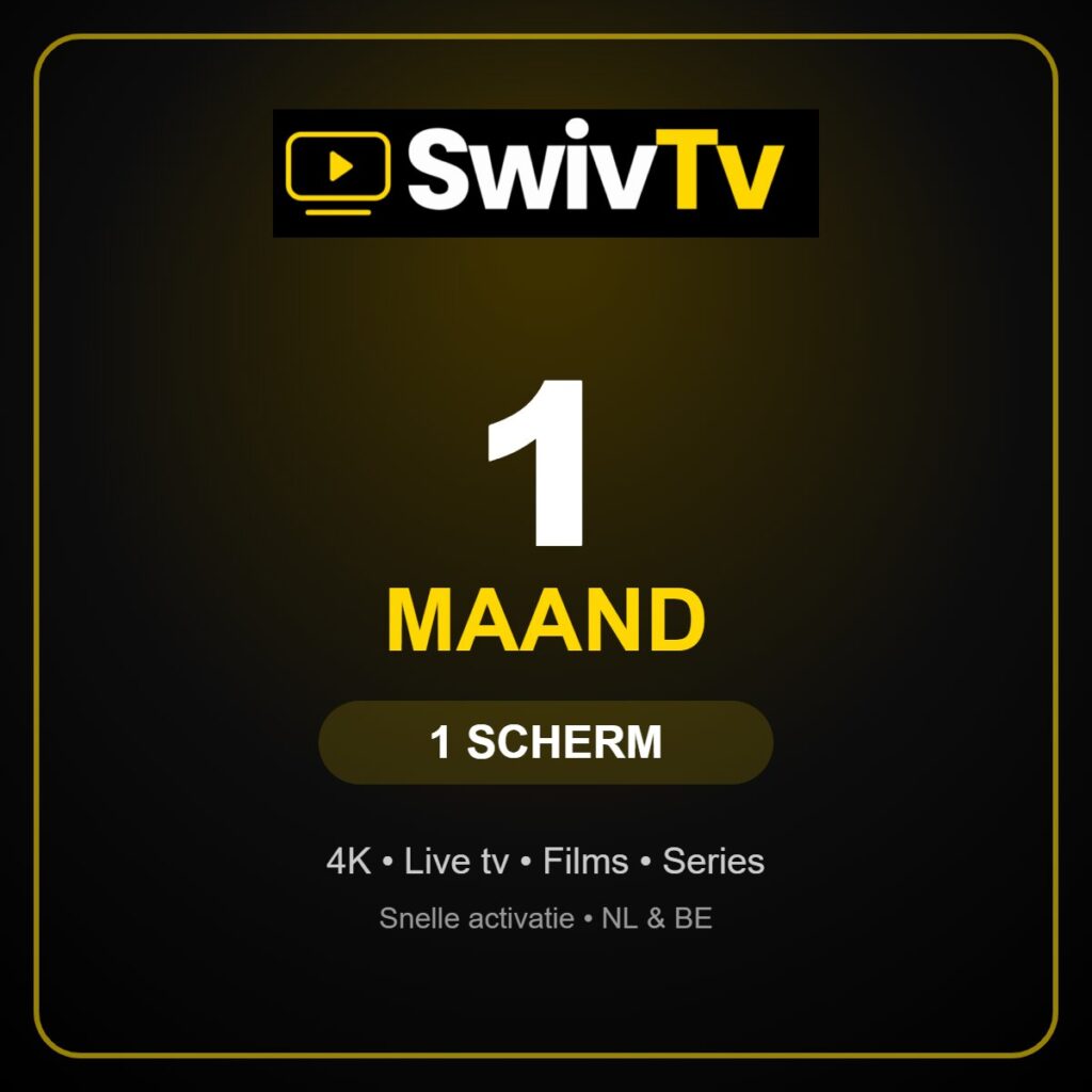 Swivtv IPTV 1 maand – 1 scherm