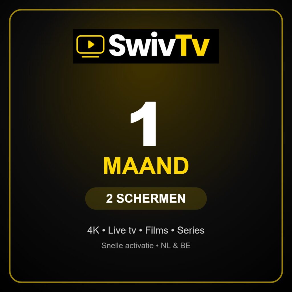 Swivtv IPTV 1 maand – 2 schermen